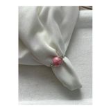 8 Mm Pembe Opal Taşı Ayarlanabilir Gümüş Tel Yüzük