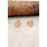 8 mm Plaka Rose Gümüş Küpe 5315