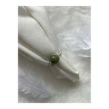 8 Mm Yeşim Taşı Gümüş Tel Yüzük El Yapımı