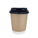 8 Oz Kraft Double Wall Kapaklı Karton Bardak