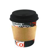 8 Oz Siyah Kapaklı Tutamaçlı Kahve Karton Bardak 250 ml - 100'lü