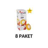 8 Paket (96 Adet) 12Mmx33m Şeffaf Büro Bandı Para Bandı