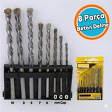 8 Parça Beton Delme Matkap Ucu Set 8 'Li Paket Betonarme Prekast Duvar Delme 3 4 5 6 7 8 9 10 Mm Çap