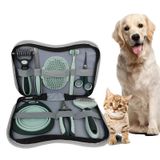 8 Parça Evcil Hayvan Tarak Makas Seti Kedi ve Köpek Bakım Makası Banyo Fırçası Su Kasesi