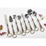 8 Parça Halkalı Eskitme Servis Seti – Pasta, Salata ve Sunum Kaşıkları