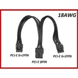 8 Pin Kablo Ekran Kartı Power Çoklayıcı Kablo 18Awg Pci-E Molex