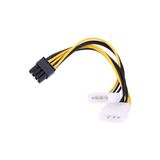 8 pin PCIE için 2x Molex ekran kartı güç kablosu 15 cm - Siyah