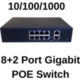 8 Port Poe Switch 2 Port Uplink Gigabit 10/100/1000