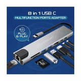 8 Portları 1 Arada USB C Hub Adaptörü, 4K Hdmı, Şarj Cihazı, USB C Bağlantı Noktaları, Sd/micro Sd Kart Okuyucular, Ethernet Bağlantı Noktası, M1 ve M2 Mac Bilgisayarlar Için, Thunderbolt 3 - 1 GB - 00-Siyah - Beyaz - Option-1