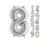 8 Rakam Gümüş 80 cm Folyo Balon