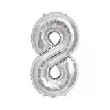 8 Rakam Gümüş Folyo Balon