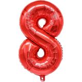 8 Rakam Kırmızı Folyo Balon 34 inç 76-82 cm