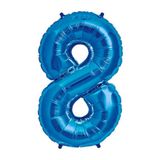 8 Rakam Mavi Folyo Balon 34 İnç 76-82 Cm