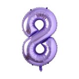 8 Rakam Mor Folyo Balon 40 İnç 100 Cm