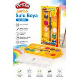 8 Renk Jumbo Sulu Boya 1 Paket Play-Doh 8 Li Suluboya Fırça Hediyeli Canlı Renkler Kaliteli Yıkanabilir Zararsız Büyük