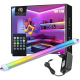 8 Renk Kumandalı Sese Duyarlı Renk Değiştiren Rgb Çubuk Şerit LED Işık SB-6541 (Şeffaf, 100 - Çok Renkli - Siyah - Plastik