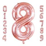 8 Sekiz Rakam Rose Gold Folyo Balon 32-34" Inc 82 cm