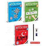 8.sınıf Atölyem Matematik Fen Bilimleri Inkılap Tarihi Soru Bankası Tadında 3 Kitap Set Kalem Seti Hediyeli