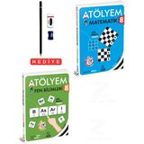 8.sınıf Atölyem Matematik Fen Bilimleri Soru Bankası Tadında 2 Kitap Set Kalem Seti Hediyeli