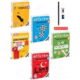 8.sınıf Atölyem Türkçe Matematik Fen Bilimleri Inkılap Tarihi Paragraf Soru Bankası Tadında 5 Kitap Set Kalem Seti Hediyeli