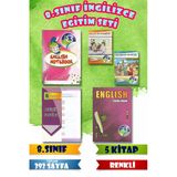 8. Sınıf İngilizce Eğitim Seti | 5 Kitap | 392 Sayfa | Renkli | Defter + Çalışma + Test + Hikaye - Lgs
