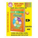 8.Sınıf Türkçe Defter Kitap Konu Özetli Soru Bankası Açık Uçlu Sorular+Tablet Kalem