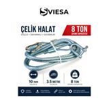 8 Ton Çelik Çekme Halatı 10 Mm Kalınlık 3,5 Metre Uzunluk Ağır Hizmet Araç Kurtarma Ve Çeki Halatı