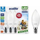 8 W LED Mum Ampul – E14 Duy, 3'lü Paket, 810 Lümen, 6500K Beyaz Işık, 60W Eşdeğer, Opal Dekoratif Ampul, Dimmerlenemez,%86 Enerji Tasarrufu, 99X37 mm