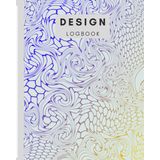 8" x 10" Design Logbook with graph paper - 100 pages. Twisted Gradient Beehive - yellow to blue to yellow on White: Imperial 1/4” squared white graph ... high quality gloss cover by Elizabeth Banks