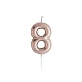 8 Yaş Rose Gold Rakam Mum