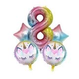 8 Yaş Unicorn Folyo Balon Set