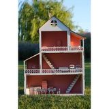80 cm Ahşap Oyun Evi, 24 Parça LED Işıklı, Yapıştırıcı Hediye - Seçenek 1 - Ahşap - Bej