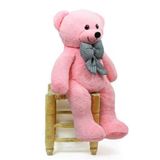 80 cm Dev Pelüş Ayıcık,Papyonlu Peluş Ayı,Yumuşak ve Sevimli Büyük Boy Oyuncak Ayı,Sarılmalık Papyonlu Ayıcık,Sevgiliye Hediye (Pembe)