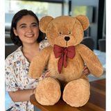 80 cm Dev Pelüş Papyonlu Ayı,Peluş Ayı,Yumuşak ve Sevimli Büyük Boy Oyuncak Ayıcık,Sarılmalık Papyonlu,Sevgiliye Hediye(Kahverengi)