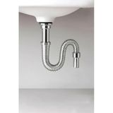 80 Cm Krom Körüklü Lavabo Gider Borusu – Esnek Metal Lavabo Sifon Hortumu, Uzatılabilir Gider Borusu, Banyo Ve Mutfak Lavaboları İçin Dayanıklı Sifon Bağlantı Hortumu