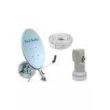 80 Cm Ofset Çanak Anten Full Set+Tekli Lnb+ 25 Mt Anten Kablosu 150020 B Kalite