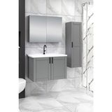 80 cm Riva Banyo Dolabı + 30 cm Riva Boy Dolabı - Gri
