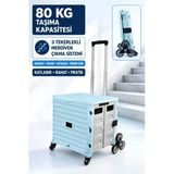 80 Kg Taşıma Kapasiteli Katlanır 3 Tekerlekli Merdiven Çıkan Market Pazar Ve Yük Taşıma Arabası