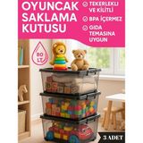 80 LT Büyük Boy Saklama Kutusu Kapaklı Plastik Organizer – Kamp Ekipmanları Depolama Kabı 3 adet
