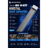 80 Watt 120 cm Kristal Yatay LED Bant Armatür - Trafolu Beyaz Işık - 8 ADET - 6500K - Beyaz İşık