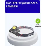 800 Lumen LED Kafa Lambası Cob ve Xpe LED Type C Şarjlı Ayarlanabilir - 0,5