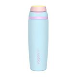 800 ML Tek Kapak Çift Kullanım Pipetli Rahat İçim Kulplu SUS304 Paslanmaz Çelik Termos -1107-800ML Turkuaz