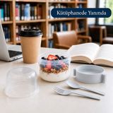 800 ml Yoğurt Müsli ve Granola Kabı Çatal Kaşık Dahil Sızdırmaz Kahvaltılık Saklama Kabı Bpa Içermez Sariva Home