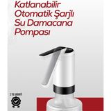 8000 Mah USB Şarjlı Su Pompası | Tek Tuşla Başlat/durdur | Cam Damacana Uyumlu | Enerji Tasarruflu 4W Güç