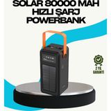 80000 Mah Güneş Enerjili Powerbank 4 Kablolu Type C Lightning Micro USB - 5