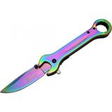 8000A Anahtar Görünümlü Renkli Kamp Çakı 19 cm - Otomatik, Metal Sap
