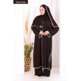 8001-1 Biyeli Pantolonlu Tunik Takım Şal Kahverengi