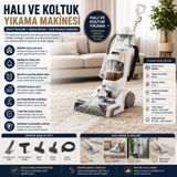 800W Halı ve Koltuk Yıkama Makinesi | 2,8 L Temiz Su Tankı | Güçlü Emiş | Çok Amaçlı Temizlik - Beyaz