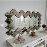 80*140Cm Petek Konsol Ayna (Bronz)