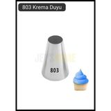 803 Yuvarlak Desen Krema Duyu Büyük Boy Pasta Duyu Paslanmaz Çelik Krema Torbası Ucu 2.4X0.9x4.5 Cm